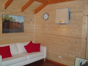 Aire acondicionado en casa de madera