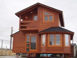 casa de madera moderna 2 alturas
